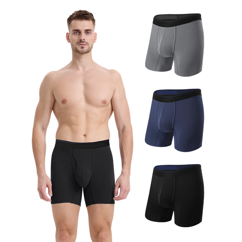 Cuecas boxer masculinas com resfriamento de malha